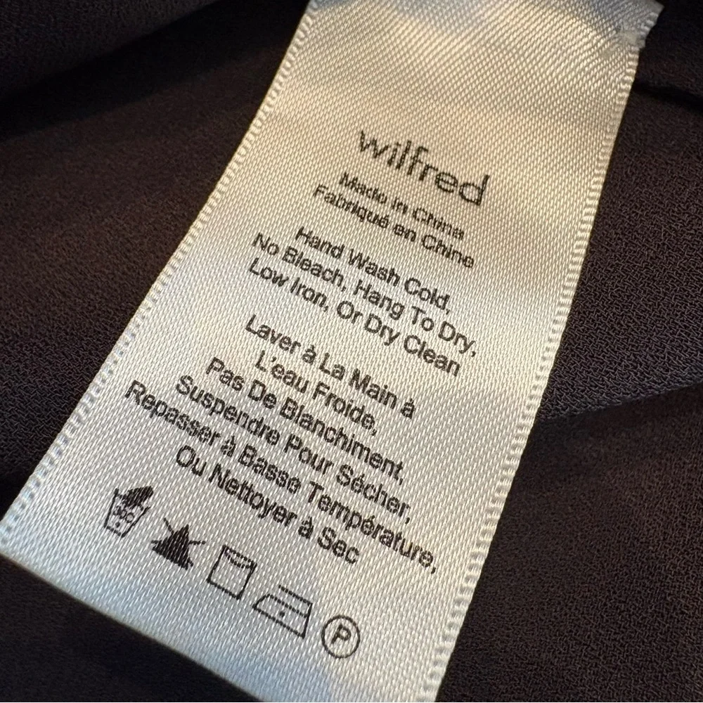 Aritzia Wilfred Pozzi Blouse – Black | Open Sleeve Tie Detail | Size XXS